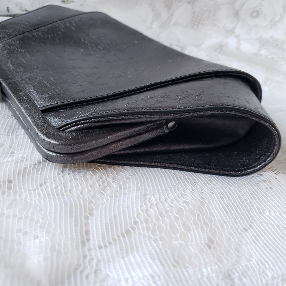 Zac Posen Metallic Gray Textured Crossbody Bag/Clutch. - Picture 5 of 14